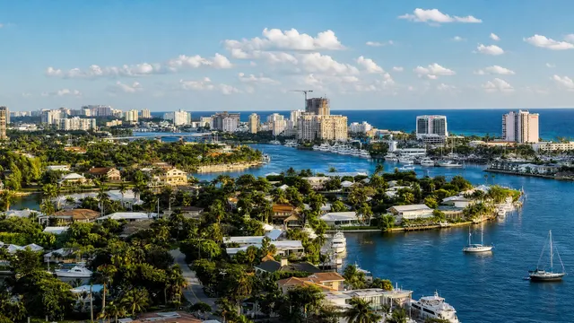 Fort Lauderdale from the air - the canals that give the city its shape.