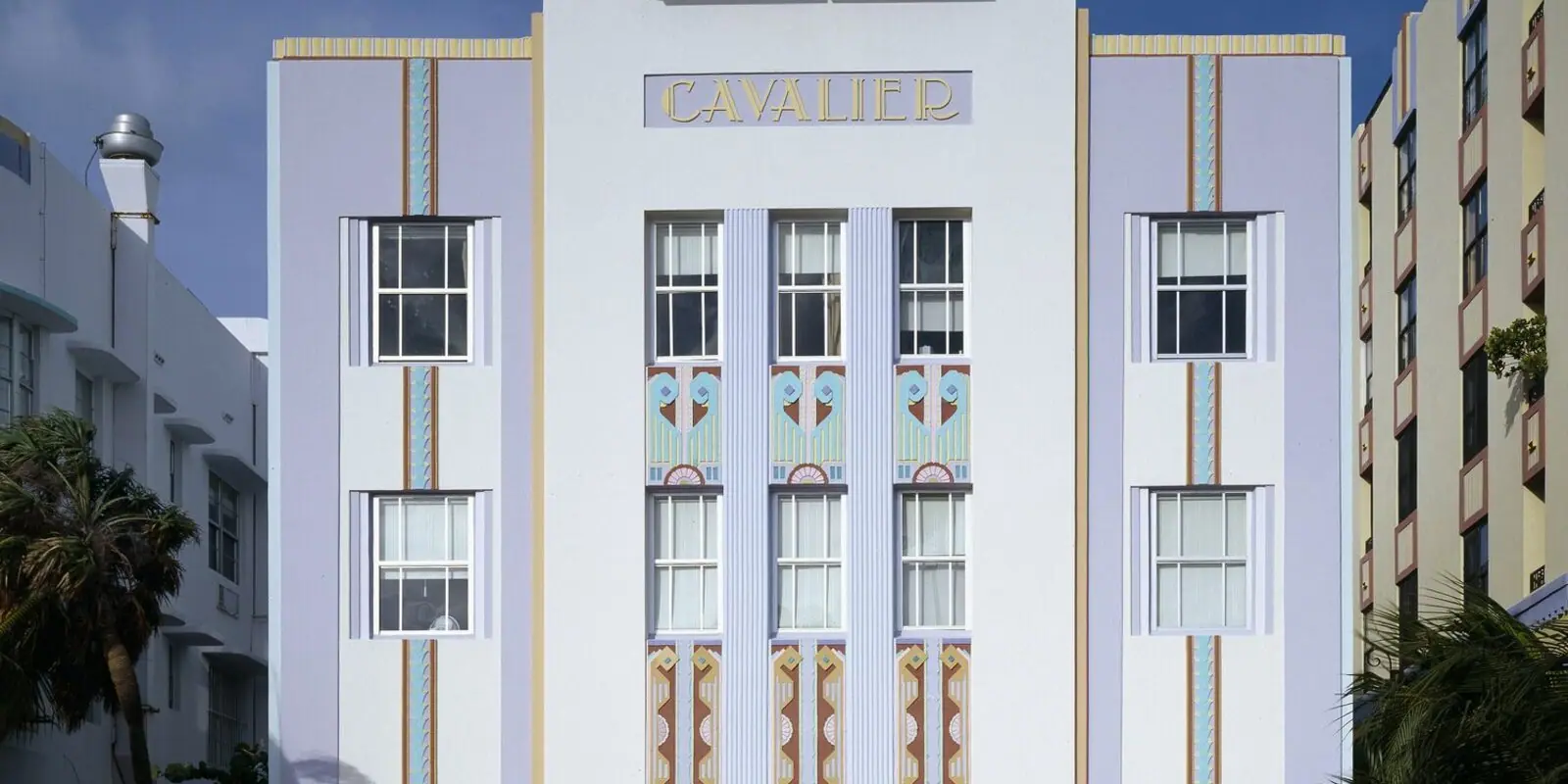 The Cavalier on Ocean Drive — Miami Beach Art Deco, kept original.
