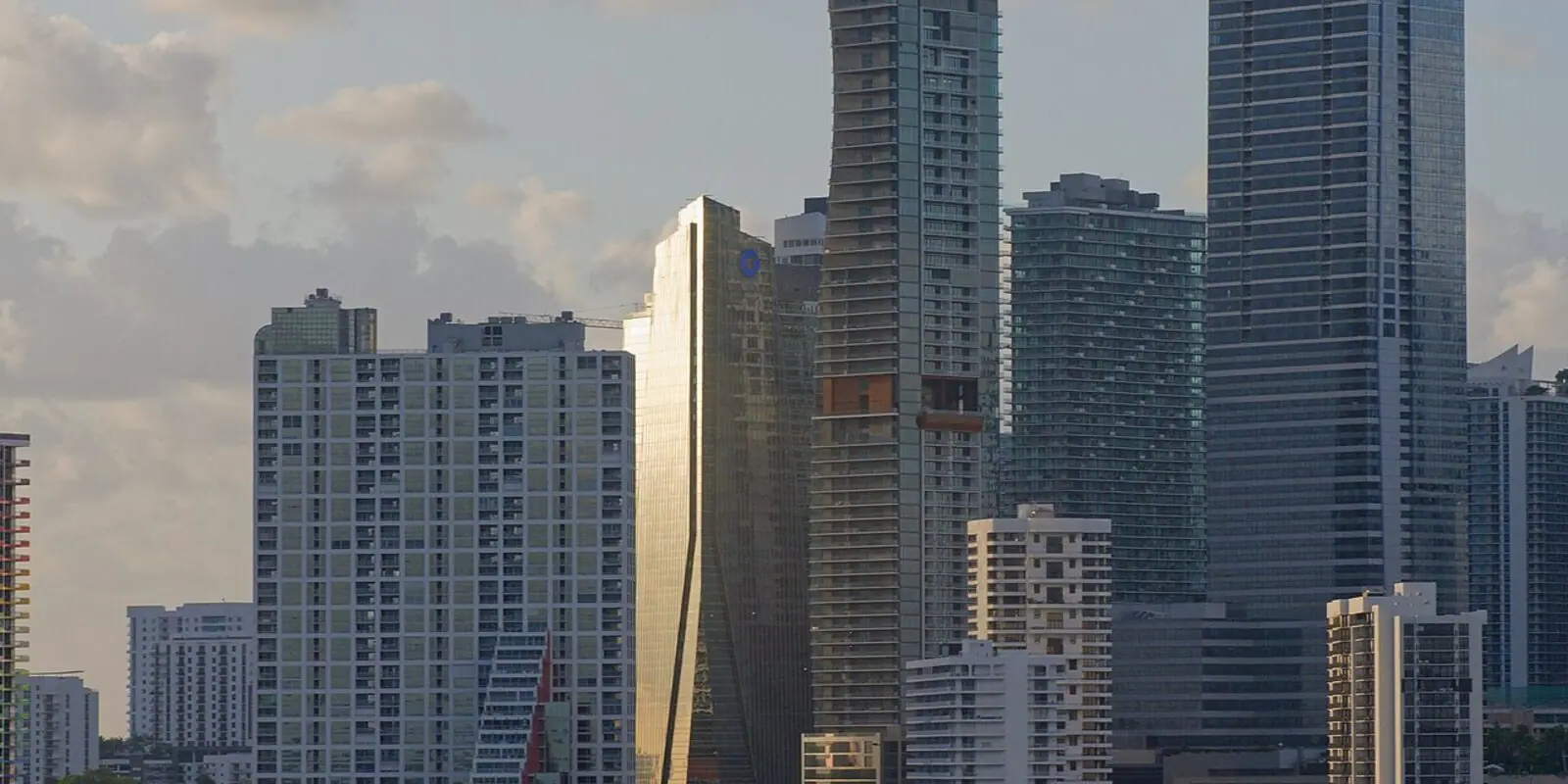 The Miami skyline from Biscayne Bay.