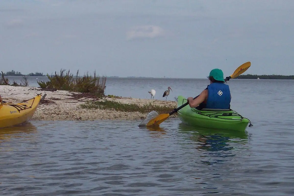 Kayakers on the lagoon — the reason a lot of people move here.