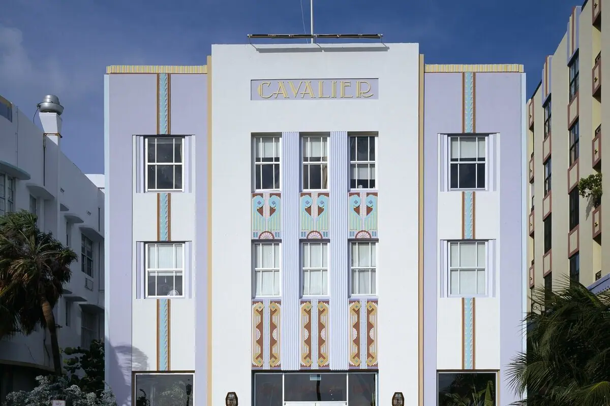 The Cavalier on Ocean Drive — Miami Beach Art Deco, kept original.