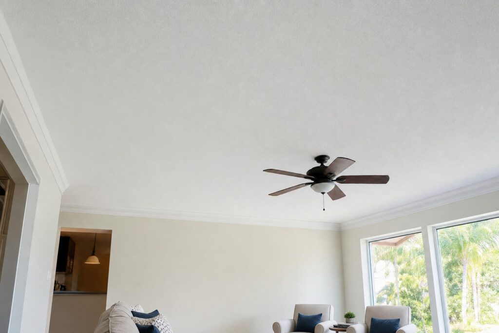 After: Illustration: a typical leak-damage ceiling repair
