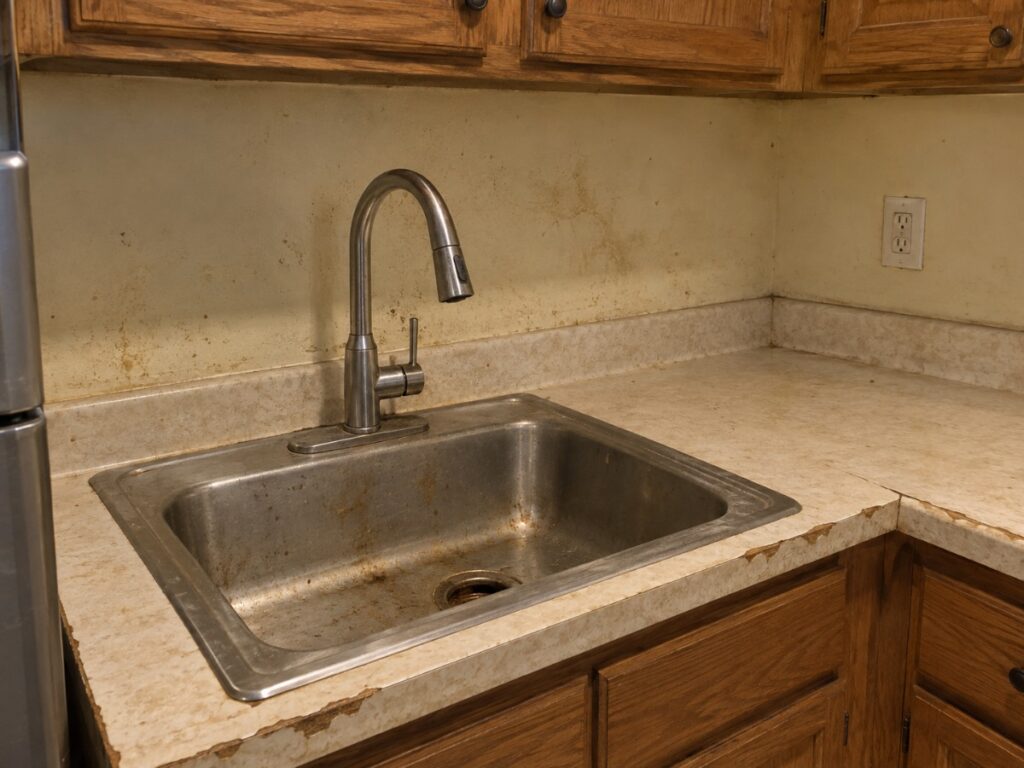 Farmhouse Sink & Backsplash — before