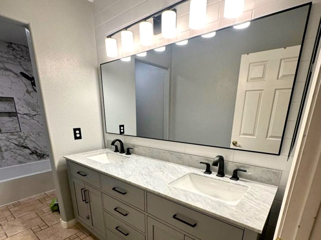 Double Vanity & Mirror — after